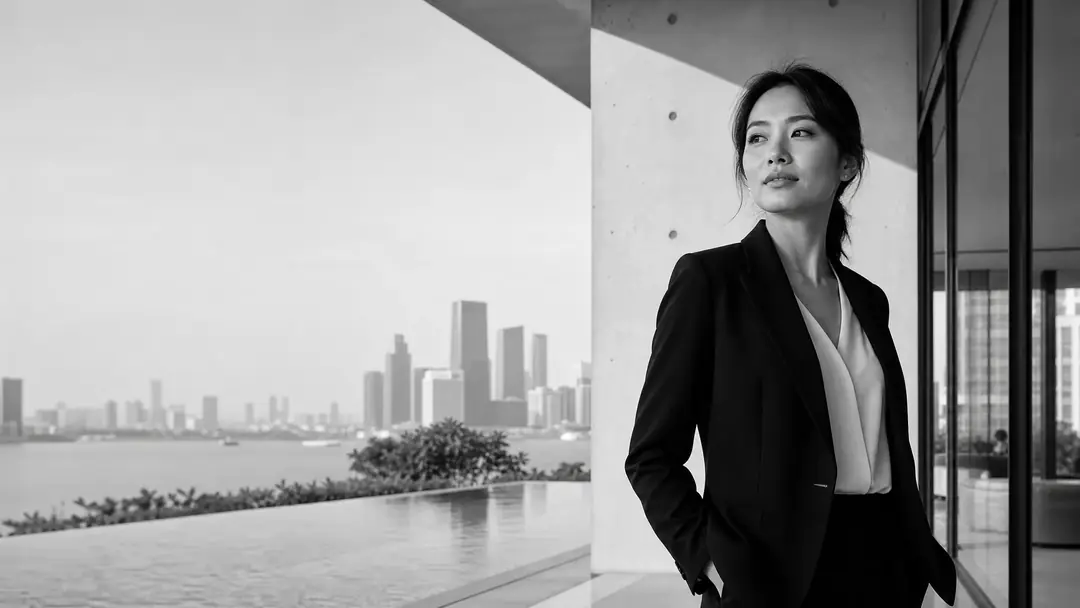 Editorial business portrait at a modern Singapore residence for Bachmeijer real estate and portrait photography